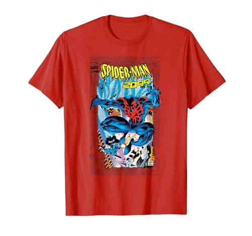 Image of Marvel Comics Spider-Man 2099 Comic Cover 90s T-Shirt, Men, Red, Medium