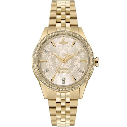 Image of Vivienne Westwood Little Wallace 32mm Ladies Quartz Watch with Champagne Dial & Gold Stainless Steel Bracelet