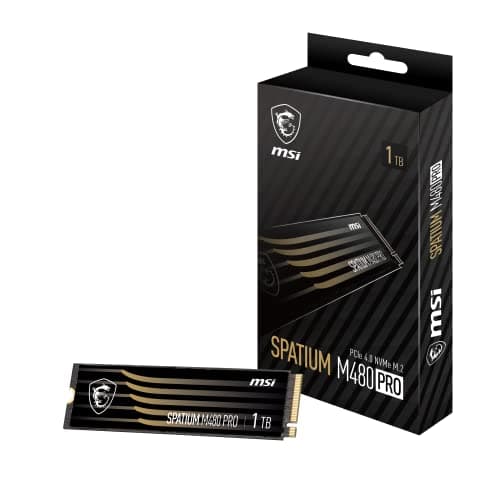 Image of MSI Gaming SPATIUM M480 PRO PCIe 4.0 NVMe M.2 1TB Internal SSD (PCIe Gen4, NVMe 1.4, M.2 2280, Read 7400 MB/S, Write 6000 MB/S, 1TB)
