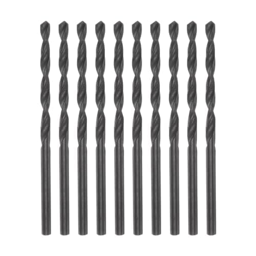 Image of sourcing map 10pcs Jobber Drill Bits 2.8mm (7/64") Nitride Coated High Speed Steel (HSS) 4241 Twist Drill Bits for Stainless Steel Copper Aluminum Alloy Metal Wood Plastic, Black