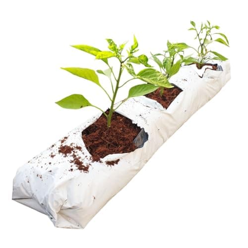 Image of CoirProducts.co.uk 100cm x 15cm x 12cm Growbags (4 Pack) | White, Outdoor, Aeration, Drainage Hole