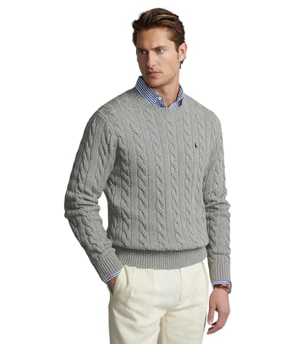 Image of Polo Ralph Lauren Men's Cable-Knit Cotton Sweater Pullover, XL