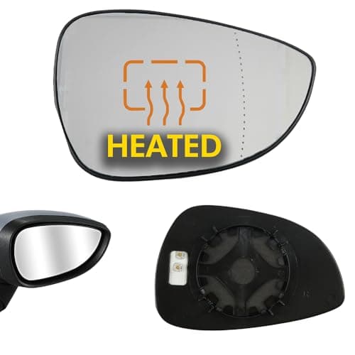 Image of ROBUST Door Wing Mirror Glass + Back Plate Right Driver Side Heated Ford Fiesta Mk7 2008-2017 8A6117K740DC 1531440