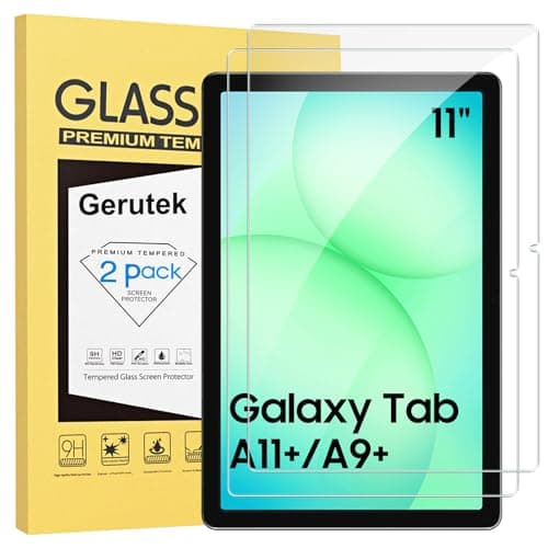 Image of Gerutek Screen Protector for Samsung Galaxy Tab A11 Plus/A9 Plus 11 inch, SM-X230/X235/SM-X210/X216 Tempered Glass Screen Protector [Ultra Clear] [Anti Scratch] [Easy Install] [9H] for Tab A11+/A9+
