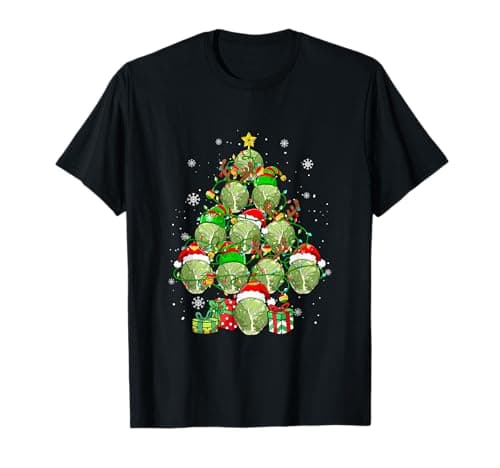 Image of Group Santa Reindeer Elf Brussel Sprouts Xmas Tree Vegan T-Shirt