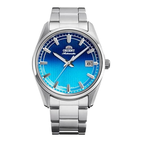 Image of Orient Contemporary Narrow Date - Men's Automatic Manual Winding Mechanical Casual Bracelet and Stainless Steel Case Blue Dial - RA-AC0R09L