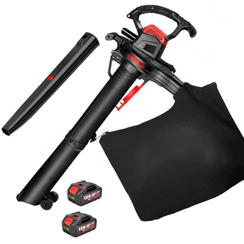 Image of 40V Cordless Garden Leaf Blower & Vacuum, 6 Speeds Battery Powered Leaf Vacuum Mulcher, Garden Vacuum And Blowers with 40L Collection Bag, 156CFM, 2 x 4.0Ah Battery