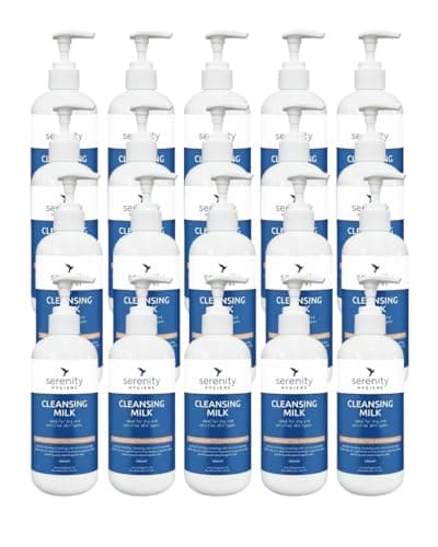Image of Serenity Gentle Hydrating Cleansing Milk 500ml - Enriched with Shea Butter, Glycerin & Vitamin E - Soothing Facial Cleanser & Makeup Remover - Made in UK 500 ml (Pack of 20)
