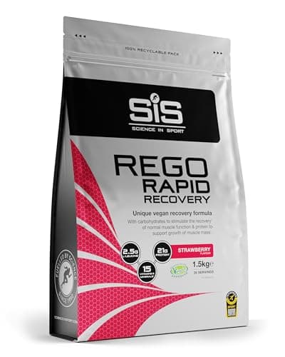 Image of Science In Sport REGO Rapid Recovery Protein Powder | Vegan Protein Powder with Added L-Leucine, Vitamins and Minerals for Muscle Recovery | Strawberry, 30 Servings, 1.5kg