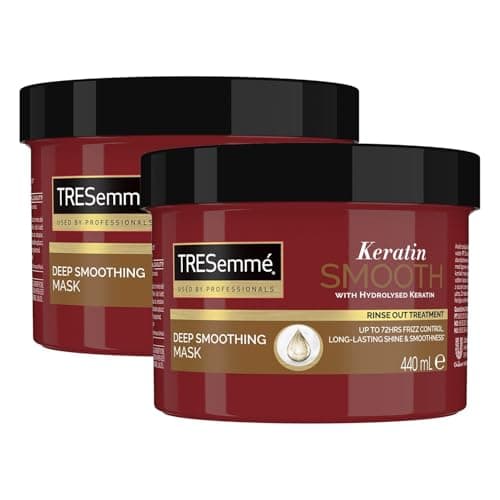 Image of TRESemmé Keratin Smooth Deep Smoothing Mask rinse-out hair treatment with hydrolysed keratin for soft, shiny, frizz-free hair 440 ml, Pack of 2