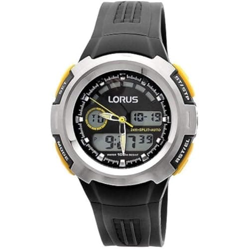 Image of Lorus R2323DX9 Dual Display Chronograph Black Resin Strap Watch
