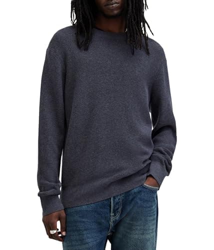 Image of AllSaints Men's Aspen Crew Neck Sweater, Smith Blue, M