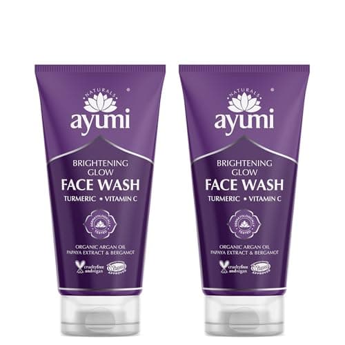 Image of Ayumi Brightening FaceWash with Turmeric & Papaya| Vitamin C Face Wash for Dull & Dehydrated Skin |Perfect Facial Wash to Soothe Irritated Skin|Women & Mens Face Wash | 2 x 150 ml