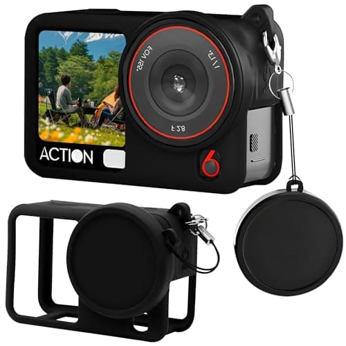 Image of Debmale Osmo Action 6 Silicone Cover - Camera Lens Cap Protector Case Scratch-Resistant Durable for DJI Osmo Action 6 Camera Accessories with Wrist Strap