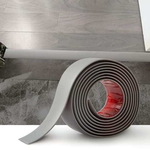 Image of 2M Laminate Flooring Threshold Transition Strip,PVC Door Bars for Doorways,Self Adhesive Vinyl Floor Edge Trim,Tile to Laminate Beading,Floor Joining Strip Gap Covering(5cm,Grey)