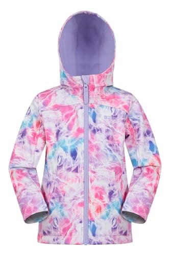 Image of Mountain Warehouse Exodus Kids Softshell Jacket - Breathable, Water Resistant, Fleece Lined, Wind Resistant Coat, Boys & Girls - For Spring Summer & Outdoors Bright Pink (05) Kids Size 11-12 Years