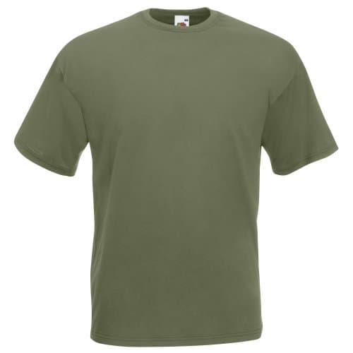 Image of Fruit of the Loom Valueweight Short Sleeve T-Shirt, Crew Neck, Cotton, Classic Olive, XL