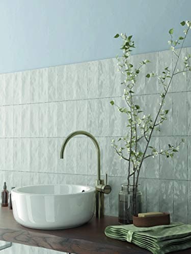 Image of Atlas Ceramics - Porcelain Gloss Tile - Versatile Laying Options - Bathroom & Shower Wall - Kitchen or Bathroom Splashback - Traditional Art - Nolita White 2.5 in X 7.8 in