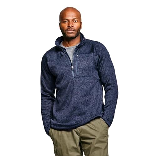 Image of Peter Storm Men's Hohokum Fleece, Half-Zip, High Neck, 100% Polyester, Melange Knit, Brushed, 300GSM (UK, Alpha, XXL, Regular, Regular, Navy)