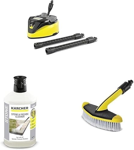 Image of Masterpart T7 Plus T-Racer Surface Cleaner 2.644-074.0 With 3-in-1 Stone Plug and Clean 6.295-765.0 & Soft Washing Brush Pressure Washer Accessory 2.643-233.0 To Fit Karcher Pressure Washers