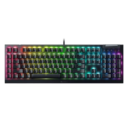 Image of Razer BlackWidow V4 X (Yellow Switch) - Mechanical Gaming Keyboard with Razer Chroma RGB (Silent Mechanical Switches, 6 Dedicated Macro Keys, Doubleshot ABS Keycaps) US Layout | Black