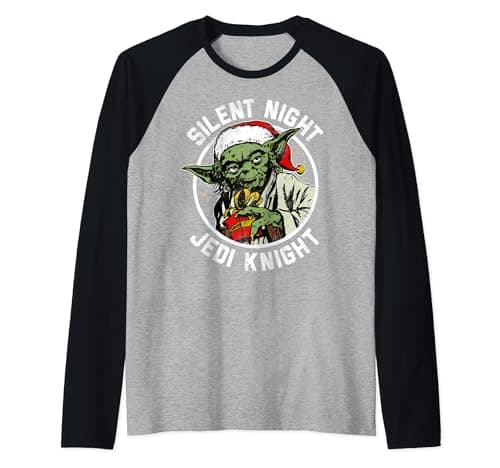 Image of Star Wars Jedi Knight Yoda Holiday Raglan Baseball Tee