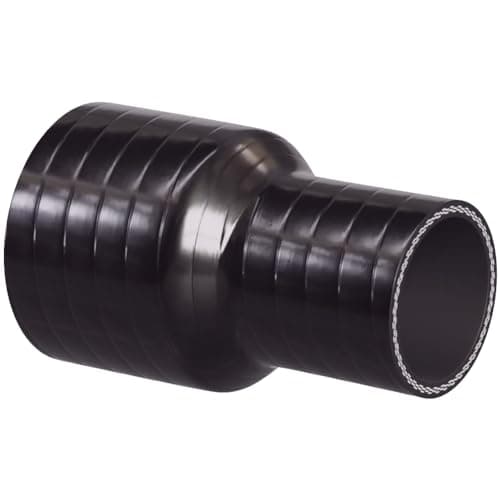 Image of Straight Reinforced Silicone Reducer Inlet Connector Hose for Air or Water - ID 70mm to 63mm - Black