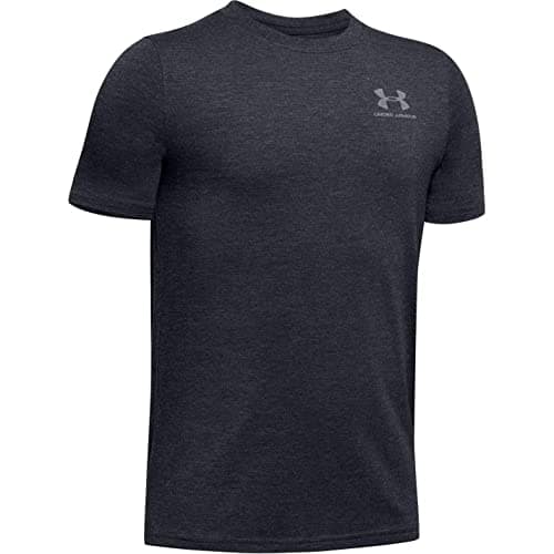 Image of Under Armour EU Cotton Short Sleeve Short-sleeve Shirt, Kids Grey, Black Medium Heather / / Steel (002), YLG