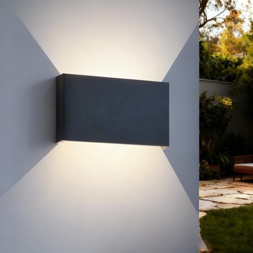 Image of EBION LED Wall Lights,Up and Down Indoor Outdoor Wall Lights IP54 Waterproof,6W 3000K/4000K/6000K Outside Aluminum Exterior Wall Lamps for Living Room,Bathroom,Porch,Garden,Patio,Anthracite,1 Pack
