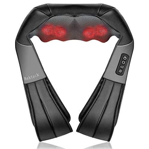Image of Nekteck Neck Back Massager, Shoulder Massager with Heat, Deep Tissue 3D Kneading Pressure Shiatsu Electric Massage for Muscle Pain for Office Chair Car & Home Use (Black)