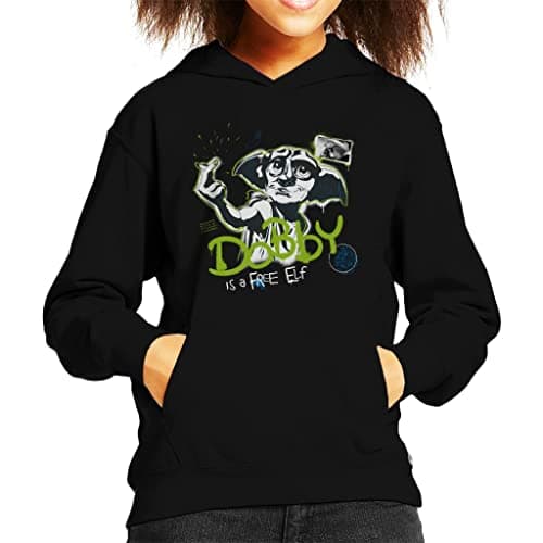 Image of All+Every Harry Potter Dobby Is A Free Elf Kid's Hooded Sweatshirt Black