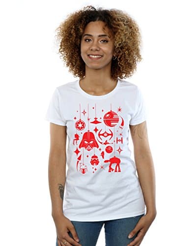Image of Star Wars Women's Christmas Decorations T-Shirt Large White