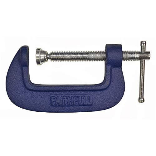 Image of Faithfull FAIHC3 Mini G Clamp,Blue,76 mm (3 Inch) Capacity, 32 mm