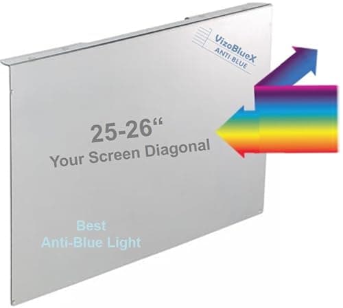Image of VizoBlueX 25-26 inch Anti-Blue Light Filter for Computer Monitor. Blue Light Monitor Screen Protector Panel (23.6 x 14.4 inch). Blocks Blue Light 380 to 495 nm. Fits LCD, TV and PC, Mac Monitors