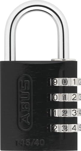 Image of ABUS Combination Padlock 145/40 Black - for Luggage, Cabinet etc - Aluminium Padlock - Individually Adjustable Numerical Code - ABUS Security Level 4