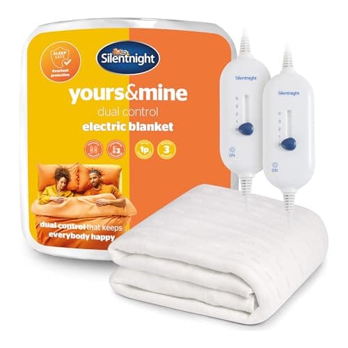 Image of Silentnight Dual Control Electric Blanket Double - Heated Electric Underblanket Bed Warmer Sheet with 3 Heat Settings, Easy Fit Straps, Split Controls and Machine Washable - Double 150x137cm