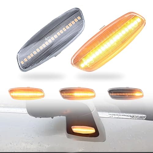 Image of MKptopia LED Dynamic Side Marker Turn Signal Light Side Marker Fender Turn Signal Compatible with P-eugeot 308 207 3008 5008 Ci-troen C4 C3 C5-White Crystal (Upgraded Version)