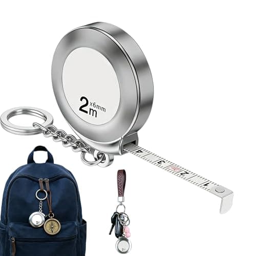 Image of 2M Mini Tape Measure - Portable, Lead-Free & Corrosion-Resistant Measuring Tool with Clear Scales - Ideal Retractable Keychain Steel Tape for DIY Projects, Outdoor Activities, Sewing & General Use