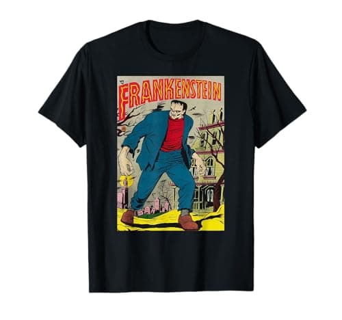 Image of Classic Monster Poster Horror Comic Book Frankenstein T-Shirt