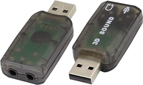 Image of AYMBH External 5.1 USB Stereo Sound Card 3D Virtual Surround Sound Adapter with 3.5mm Mic-in and Audio-Out Ports Plug-and-Play, USB-Powered Compatible with Windows Mac PC No Drivers Needed (Black)