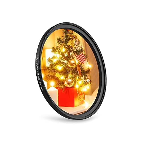 Image of JJC 52mm Black Diffusion 1/4 Filter Black Mist Finish Soft Glow Diffuser Lens Filters, Soft Dreamy Cinematic Effect Camera Filter for Portrait/Video/Vlog Photography
