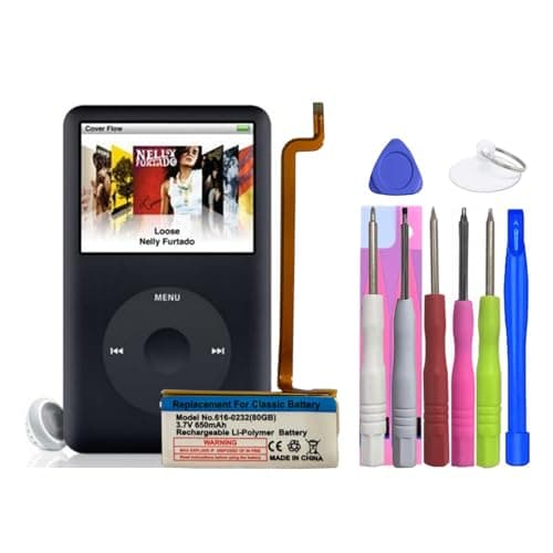 Image of MUKUZI AKKU Compatible with MP3 Video Player - Apple iPod Classic 6th Generation 80GB 6G 80GB, A1138 & iPod 5th 5.5 Gen (Replacement for 616-0232)