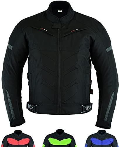 Image of Texpeed Mens Black Motorcycle Motorbike Biker Waterproof Jacket With CE Armour (EN 1621-1) S