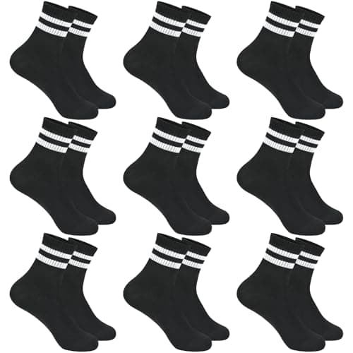 Image of Smlper 9 Pairs Boys Girls Socks Size 5-8 Years,9-13 Years Junior,Kids Socks for School, Sports & Daily Play