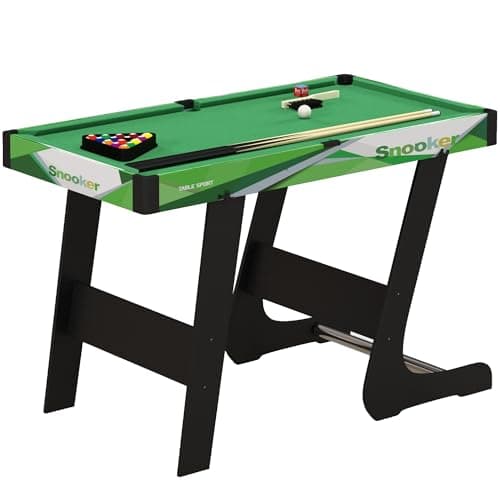 Image of SPORTNOW Folding Pool Table Set, 104cm Mini Snooker Table with 2 Cues, 16 Balls, Chalk, Triangle, Brush, Portable Billiards Table for Youth and Adults, Green