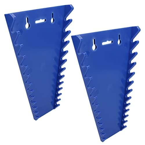 Image of AB Tools Blue Spanner Wrench Storage Rack Holder Hanger Organiser Tray 12 Spanners 2pc