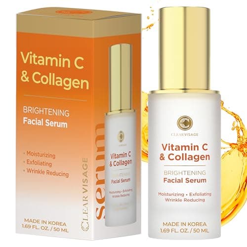Image of Clear Visage Vitamin C & Collagen Serum - Korean Brightening and Anti-Aging Skin Care for Radiant Complexion, Cruelty Free, for All Skin Types, 400 ml