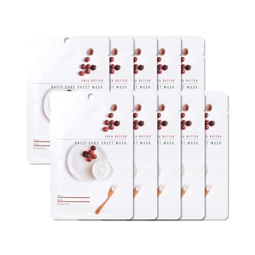 Image of EUNYUL [Pack of 10] Daily Care Facial Sheet Mask Pack Shea Butter 10pcs Korean Skincare Facial Mask Pack