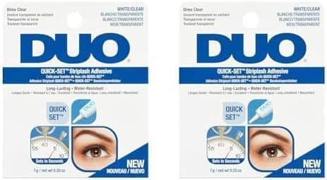 Image of DUO Quick-Set Striplash Adhesive Clear 7g Eyelash Adheisve Applies White Dries Clear All-Day Wear Strip And Individual Lashes Sets In Seconds Water-Resistant Vegan-Friendly Cruelty-Free Eyelashes