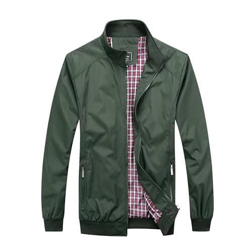 Image of Blu Apparel Mens Harrington Jackets Bomber jacket men Sports Smart Casual Spring jackets for Men UK Black Navy S M L XL 2XL (UK, Alpha, M, Regular, Regular, Green)